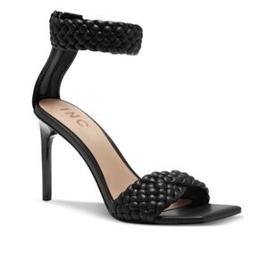 INC International Concepts Women's Black Braided Strap Heels